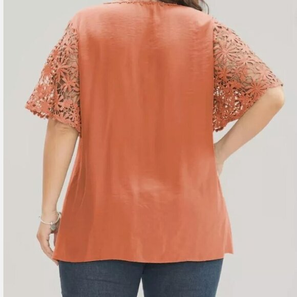 Bloomchic Plus Size 3XL V Neck Floral Patchwork Blouse us22-24 - Picture 2 of 6